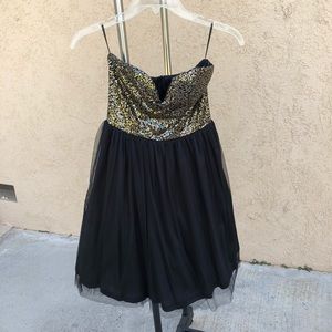 Gold Sequin Tulle Dress